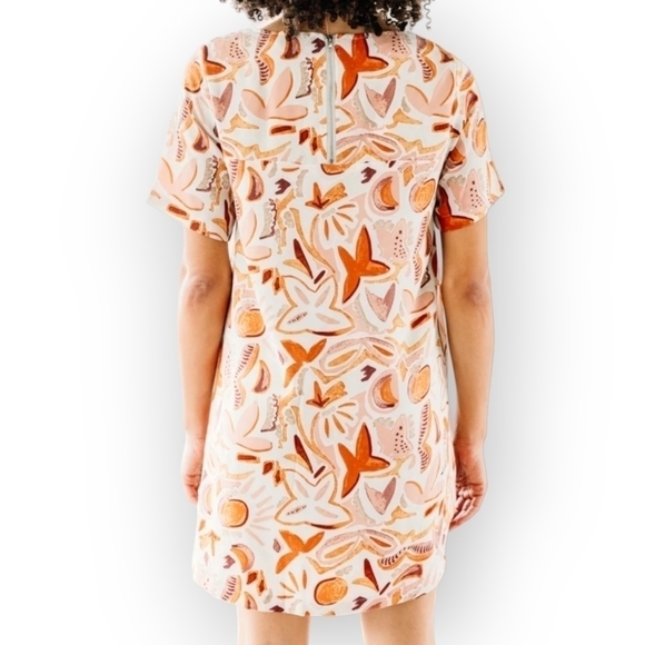 Entro Shift Dress Abstract print pastel earth tone neutrals Size Small - Picture 3 of 16